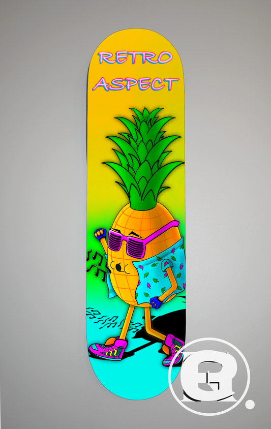 A dude from the past who is now trapped in our time, he's also a pineapple, unfazed Retro Dude struts his strut and whistles his tune, aspire to Retro Dude's nonchalant demeanour to cruise through your day.